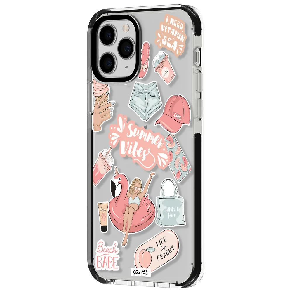 Summer Vibes Sticker Apple iPhone 11 pro impact black border Case