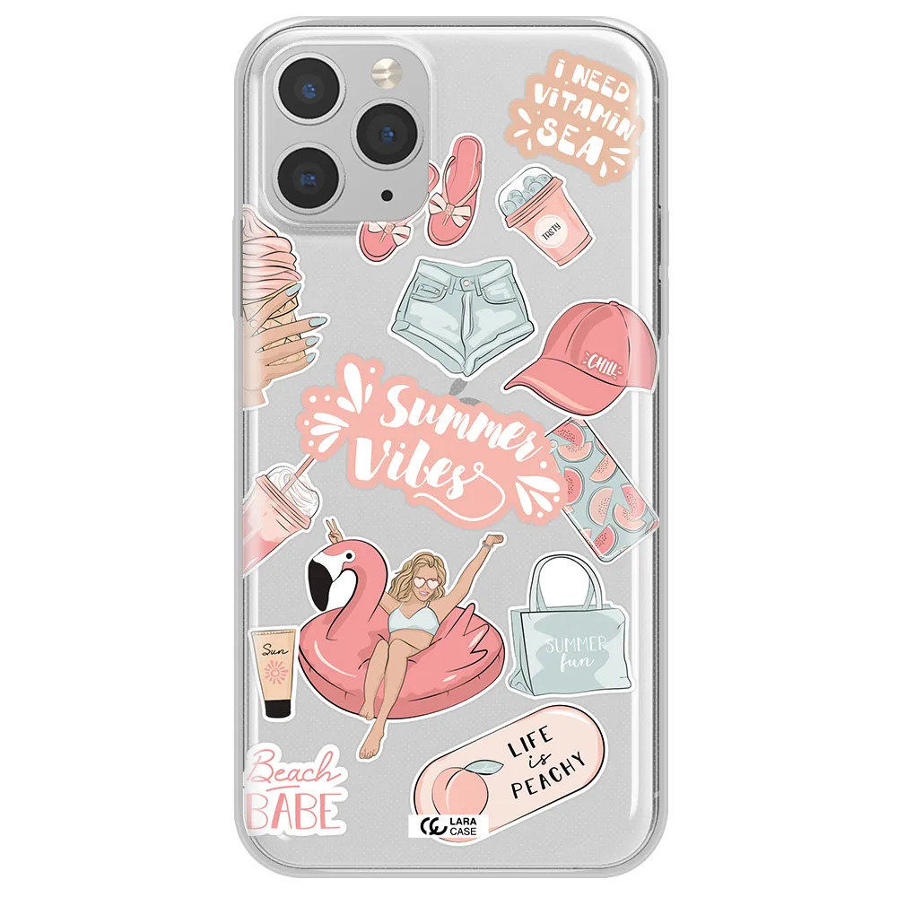 Summer Vibes Sticker Apple iPhone 11 pro max Clear TPU Case