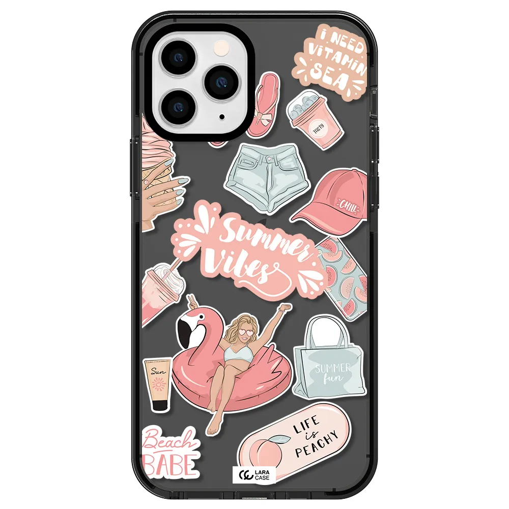 Summer Vibes Sticker Apple iPhone 11 pro max impact Smoke Black Case