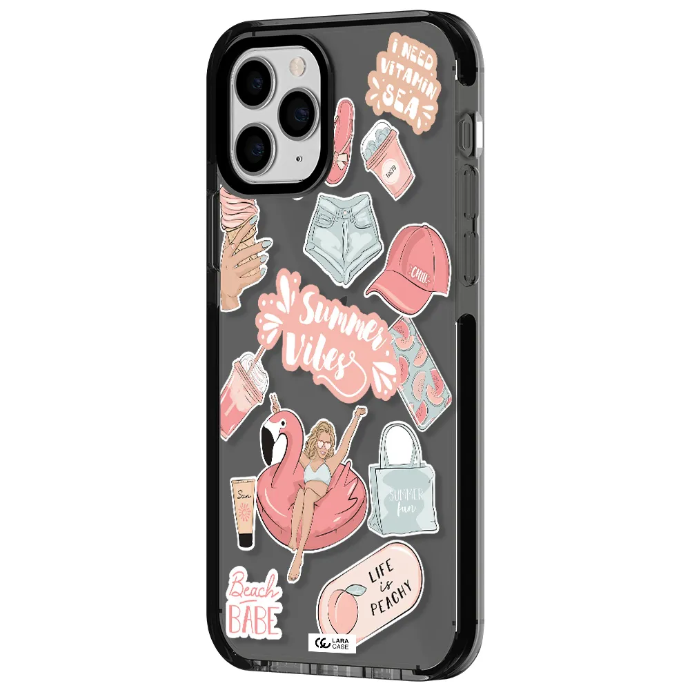 Summer Vibes Sticker Apple iPhone 11 pro max impact Smoke Black Case