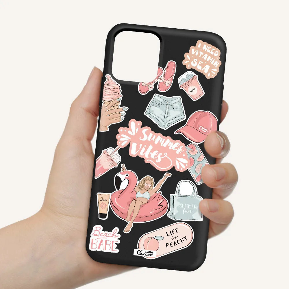 Summer Vibes Sticker Apple iPhone 11 pro max Silicone black Case