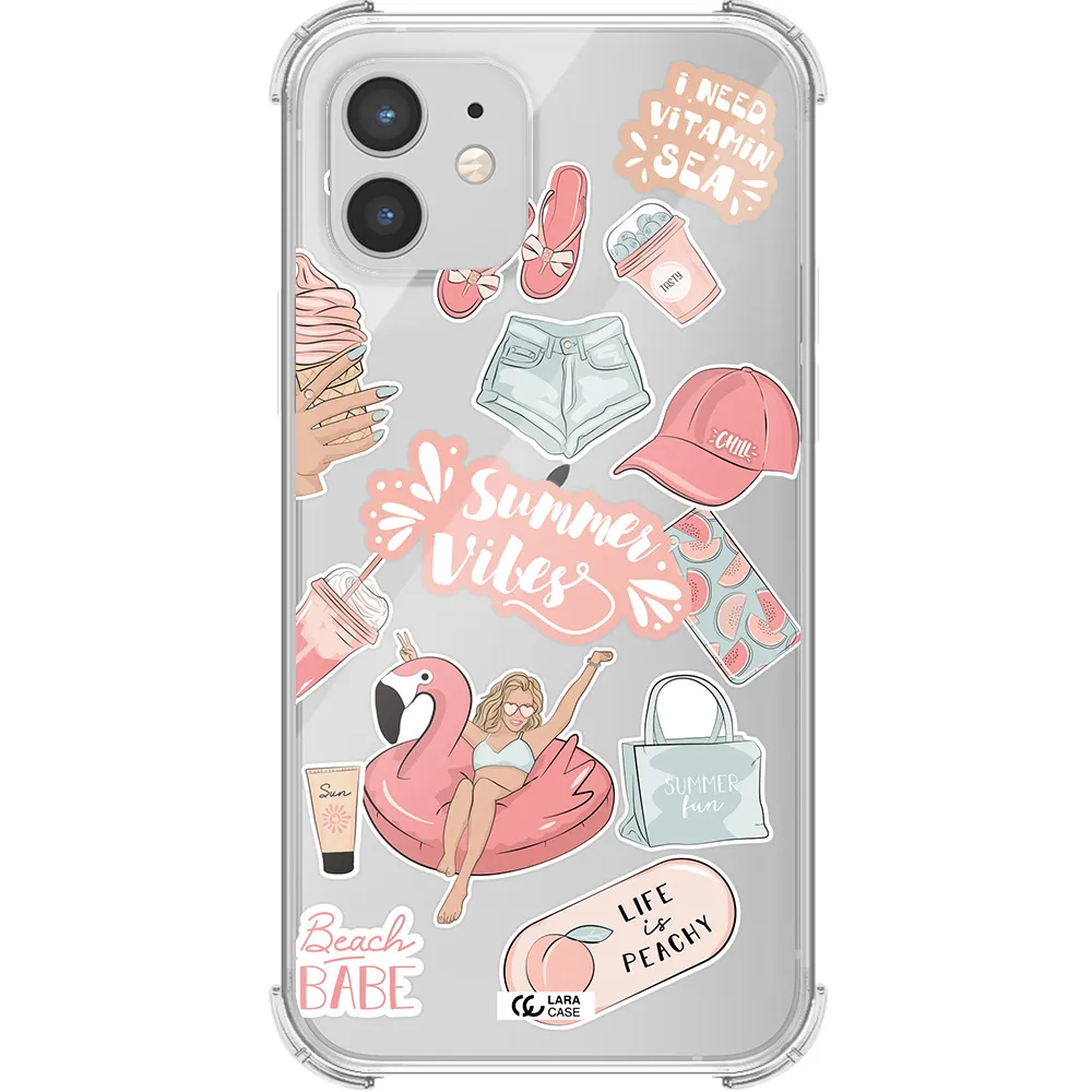 Summer Vibes Sticker Apple iPhone 12 Clear PC Case