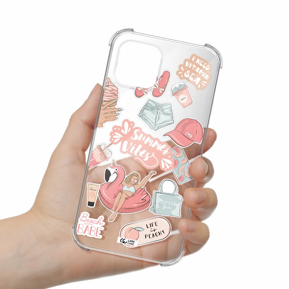 Summer Vibes Sticker Apple iPhone 12 Clear PC Case