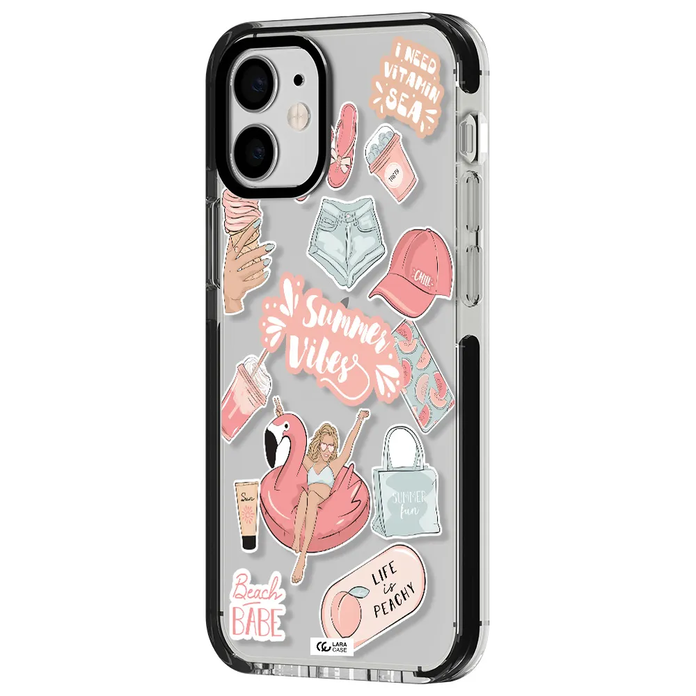 Summer Vibes Sticker Apple iPhone 12 mini impact black border Case