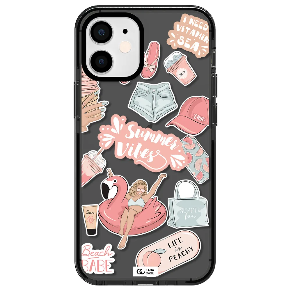 Summer Vibes Sticker Apple iPhone 12 mini impact Smoke Black Case