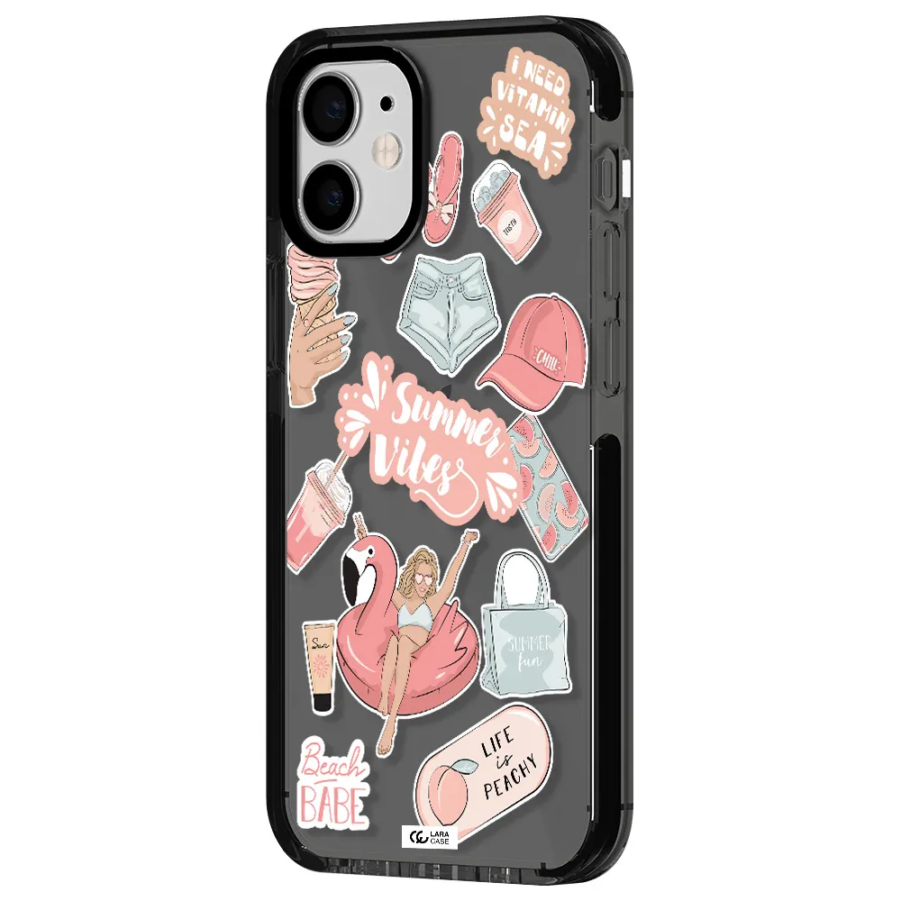 Summer Vibes Sticker Apple iPhone 12 mini impact Smoke Black Case