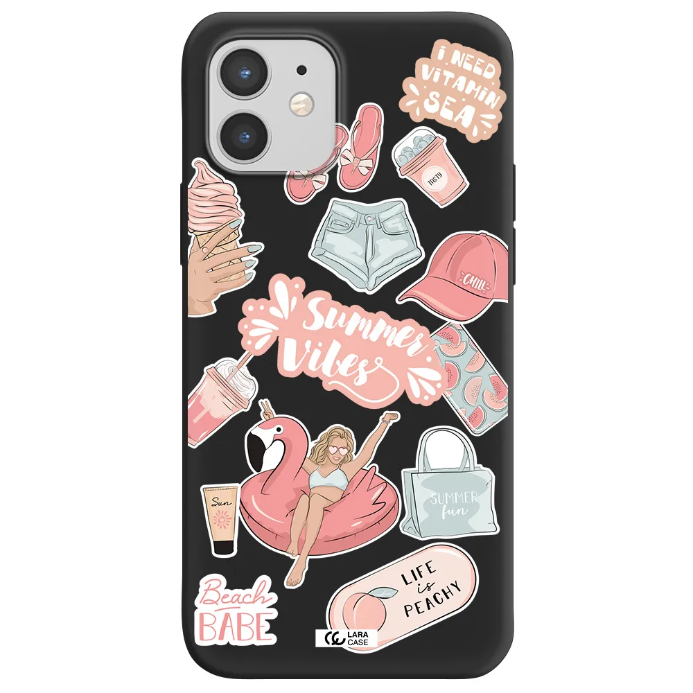 Summer Vibes Sticker Apple iPhone 12 mini Silicone black Case