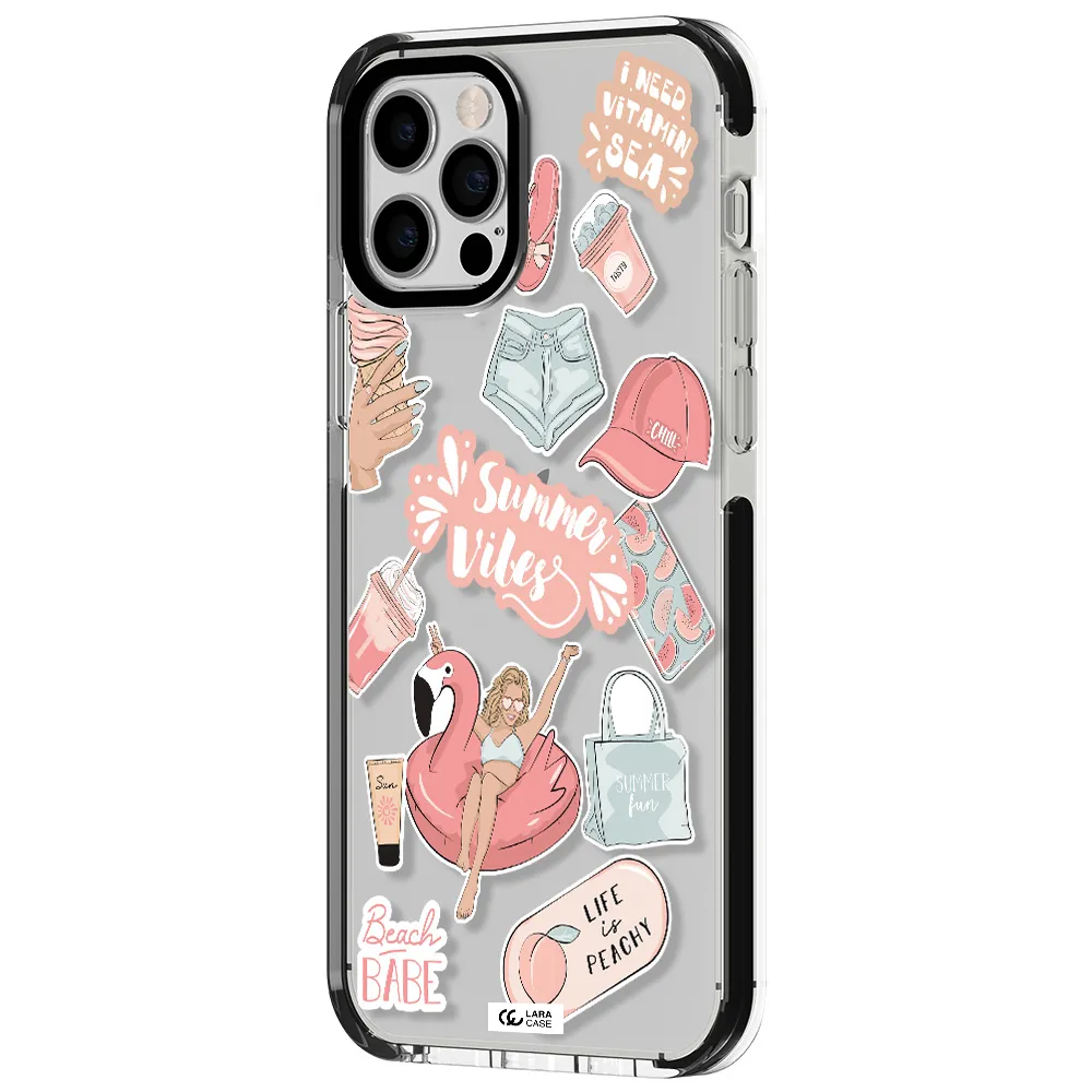 Summer Vibes Sticker Apple iPhone 12 pro impact black border Case