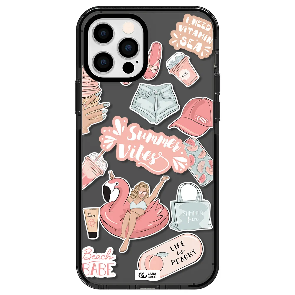 Summer Vibes Sticker Apple iPhone 12 pro impact Smoke Black Case