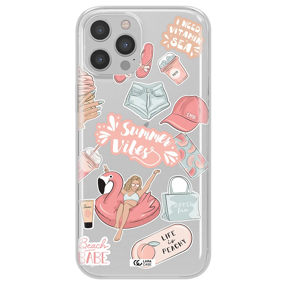 Summer Vibes Sticker Apple iPhone 12 pro max Clear TPU Case