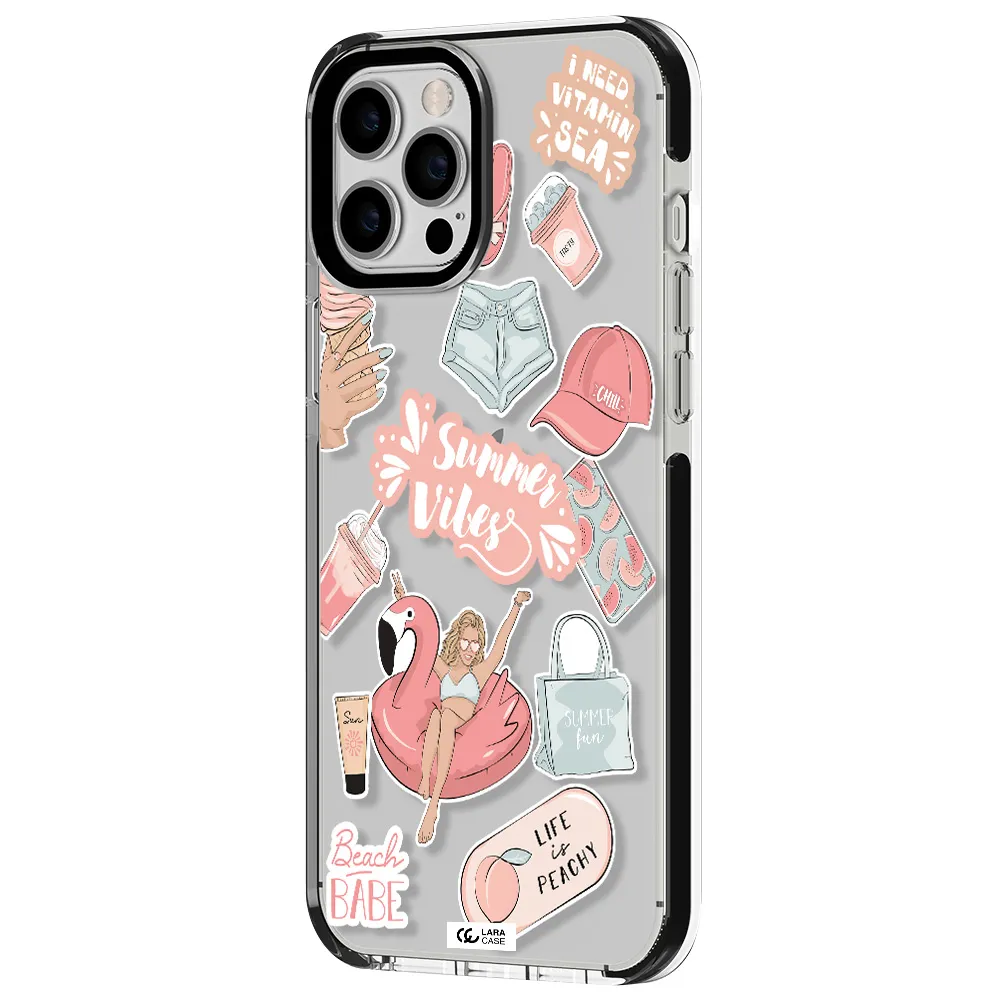 Summer Vibes Sticker Apple iPhone 12 pro max impact black border Case