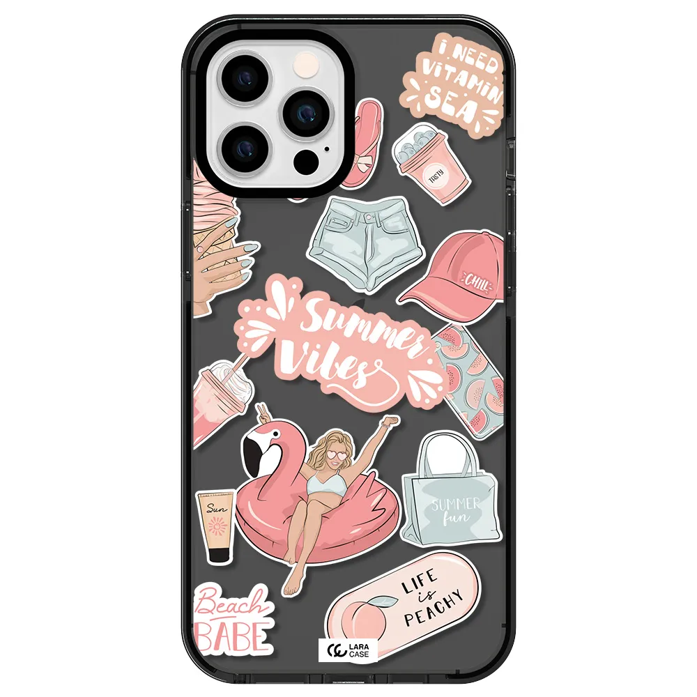 Summer Vibes Sticker Apple iPhone 12 pro max impact Smoke Black Case