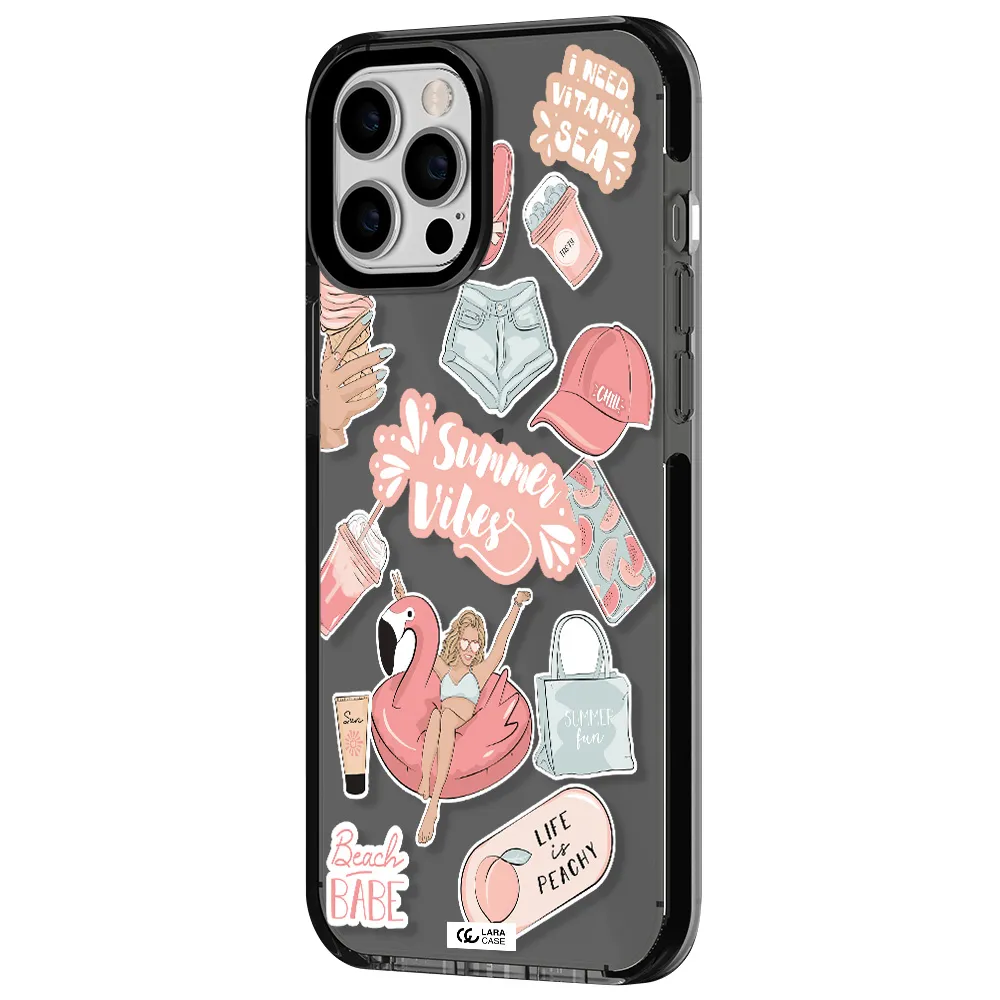 Summer Vibes Sticker Apple iPhone 12 pro max impact Smoke Black Case