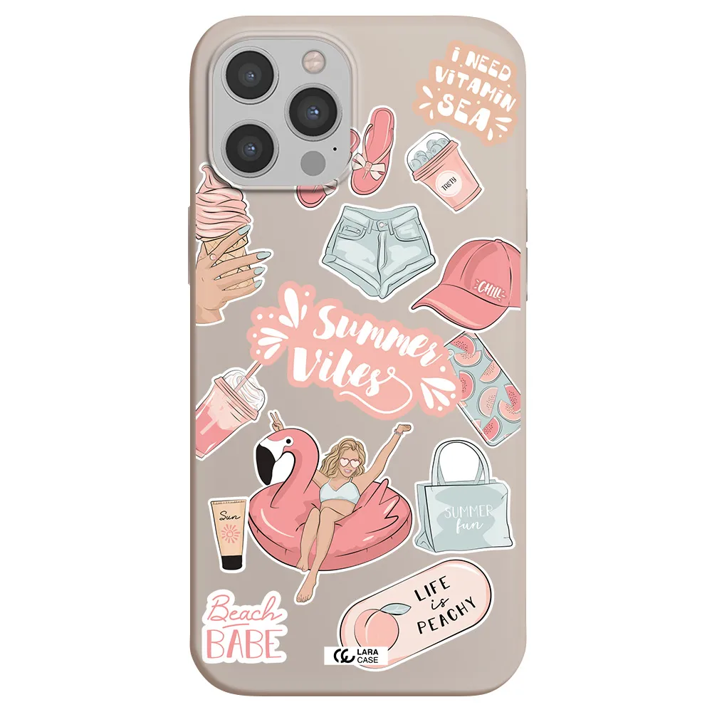 Summer Vibes Sticker Apple iPhone 12 pro max Silicone Stone Case