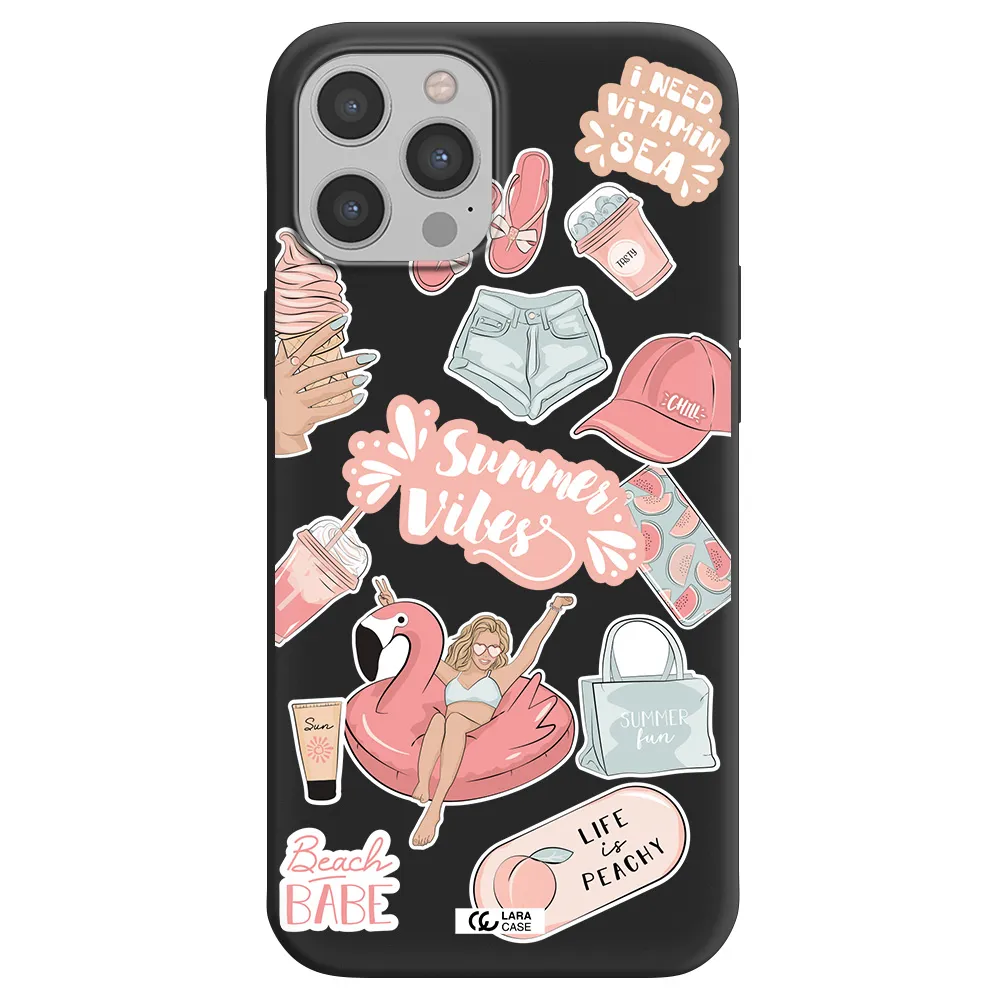 Summer Vibes Sticker Apple iPhone 12 pro Silicone black Case