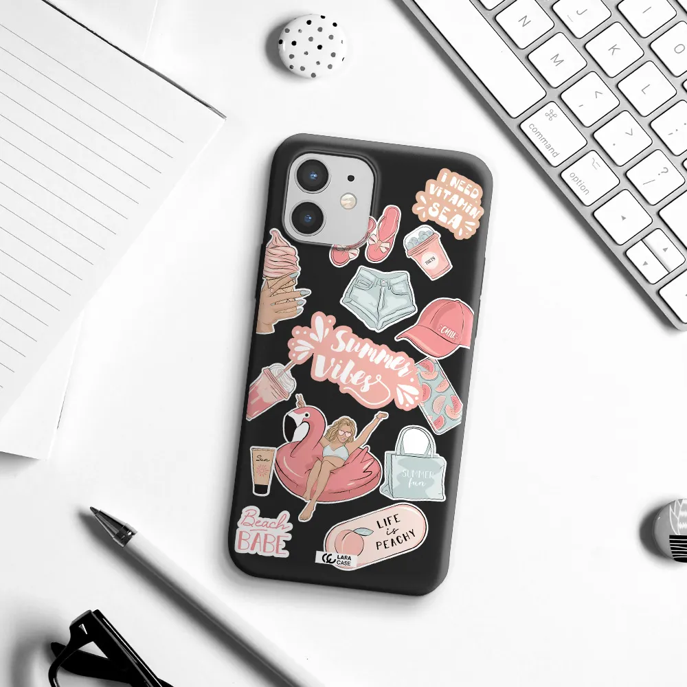 Summer Vibes Sticker Apple iPhone 12 Silicone black Case