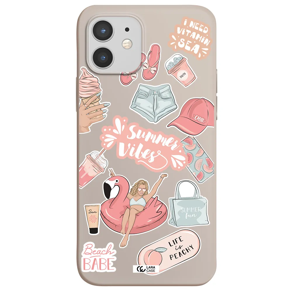 Summer Vibes Sticker Apple iPhone 12 Silicone Stone Case