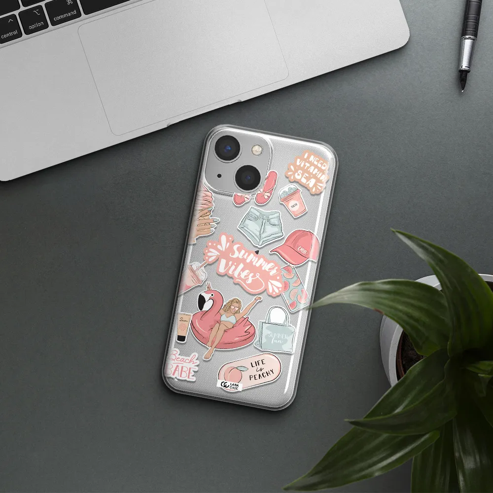 Summer Vibes Sticker Apple iPhone 13 Clear TPU Case