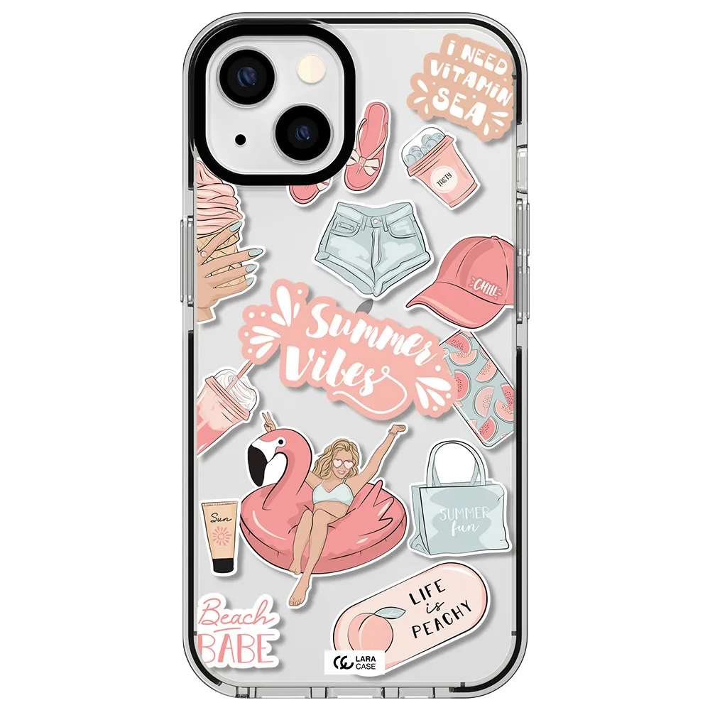 Summer Vibes Sticker Apple iPhone 13 impact black border Case