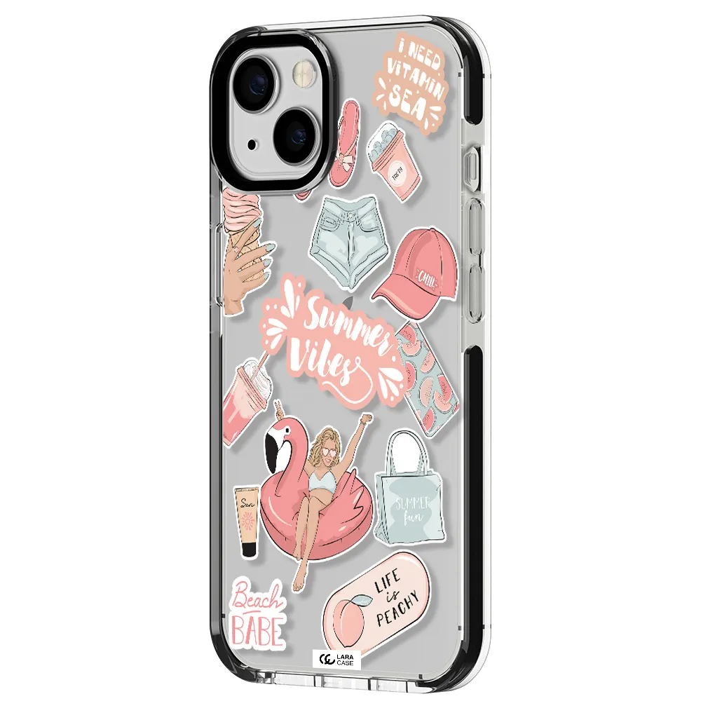 Summer Vibes Sticker Apple iPhone 13 impact black border Case