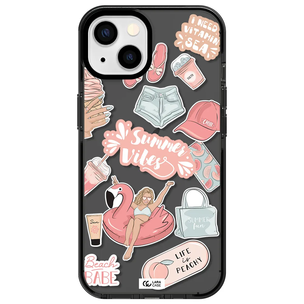 Summer Vibes Sticker Apple iPhone 13 impact Smoke Black Case