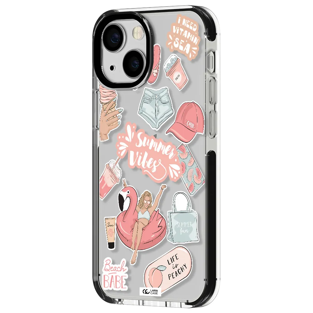 Summer Vibes Sticker Apple iPhone 13 mini impact black border Case