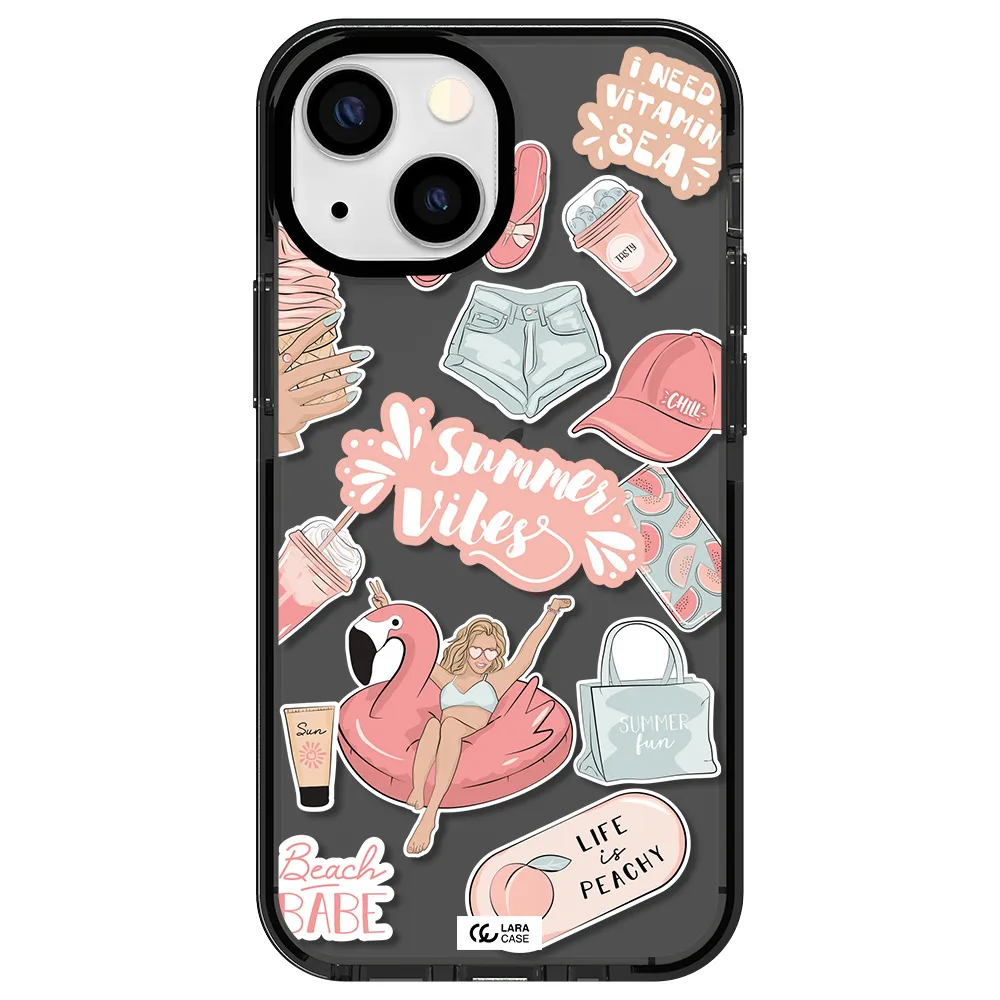 Summer Vibes Sticker Apple iPhone 13 mini impact Smoke Black Case