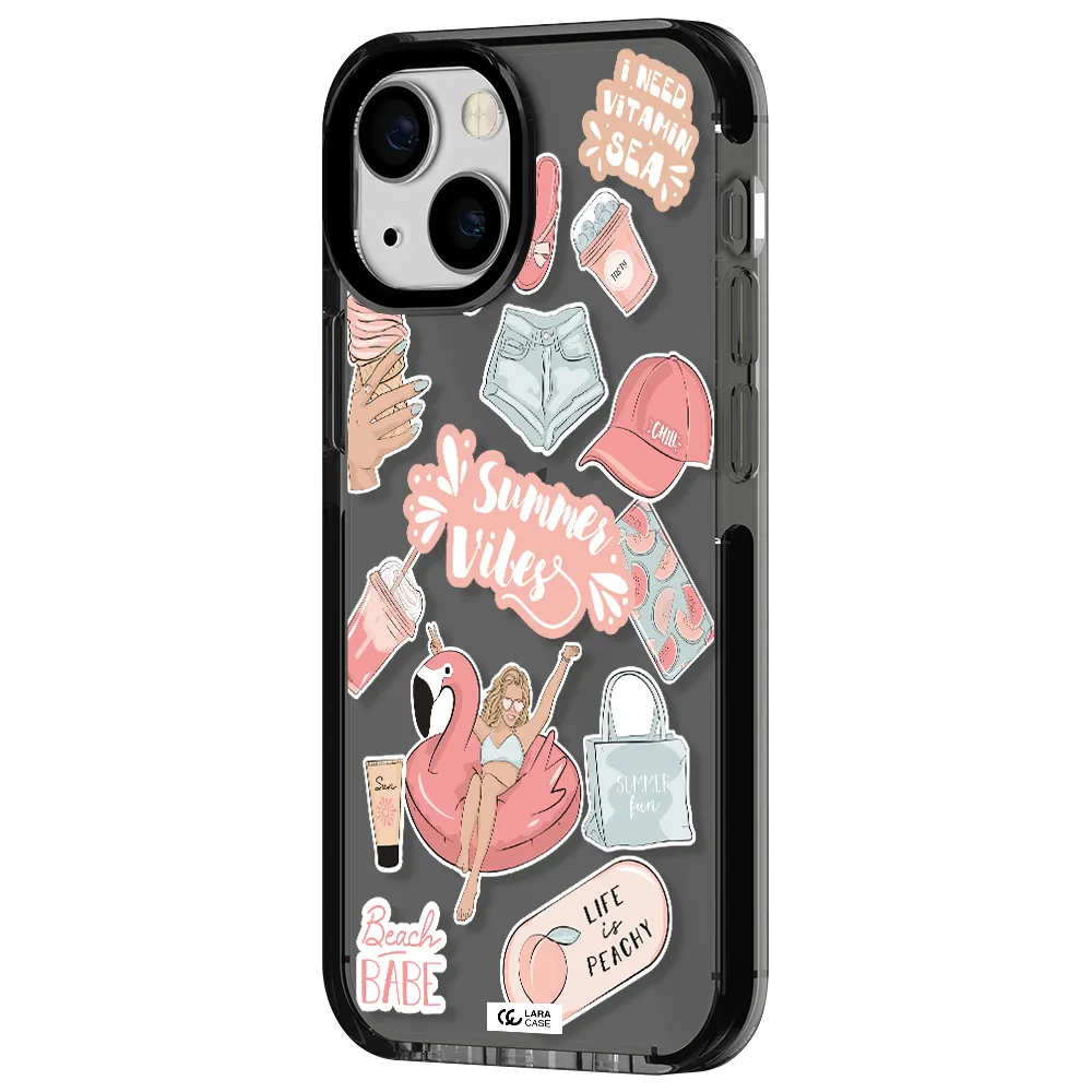 Summer Vibes Sticker Apple iPhone 13 mini impact Smoke Black Case