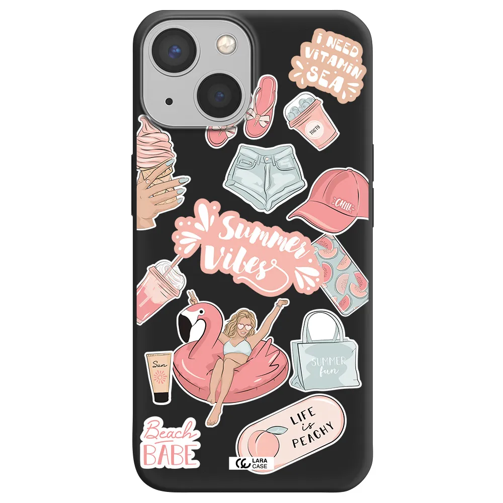 Summer Vibes Sticker Apple iPhone 13 mini Silicone black Case