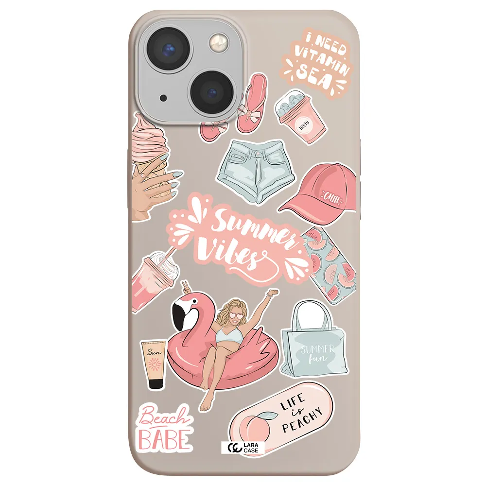 Summer Vibes Sticker Apple iPhone 13 mini Silicone Stone Case