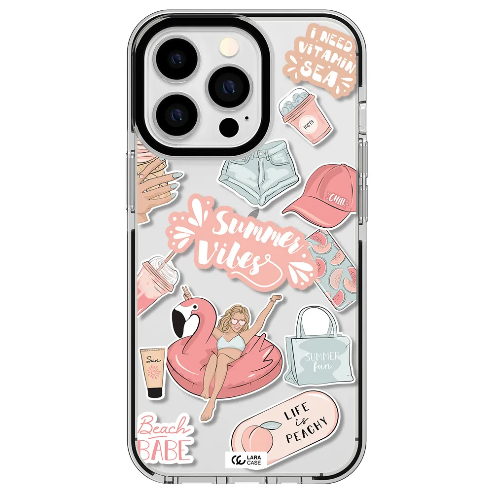 Summer Vibes Sticker Apple iPhone 13 Pro impact black border Case