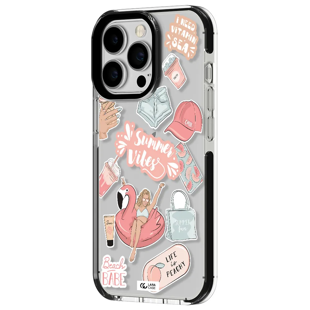 Summer Vibes Sticker Apple iPhone 13 Pro impact black border Case