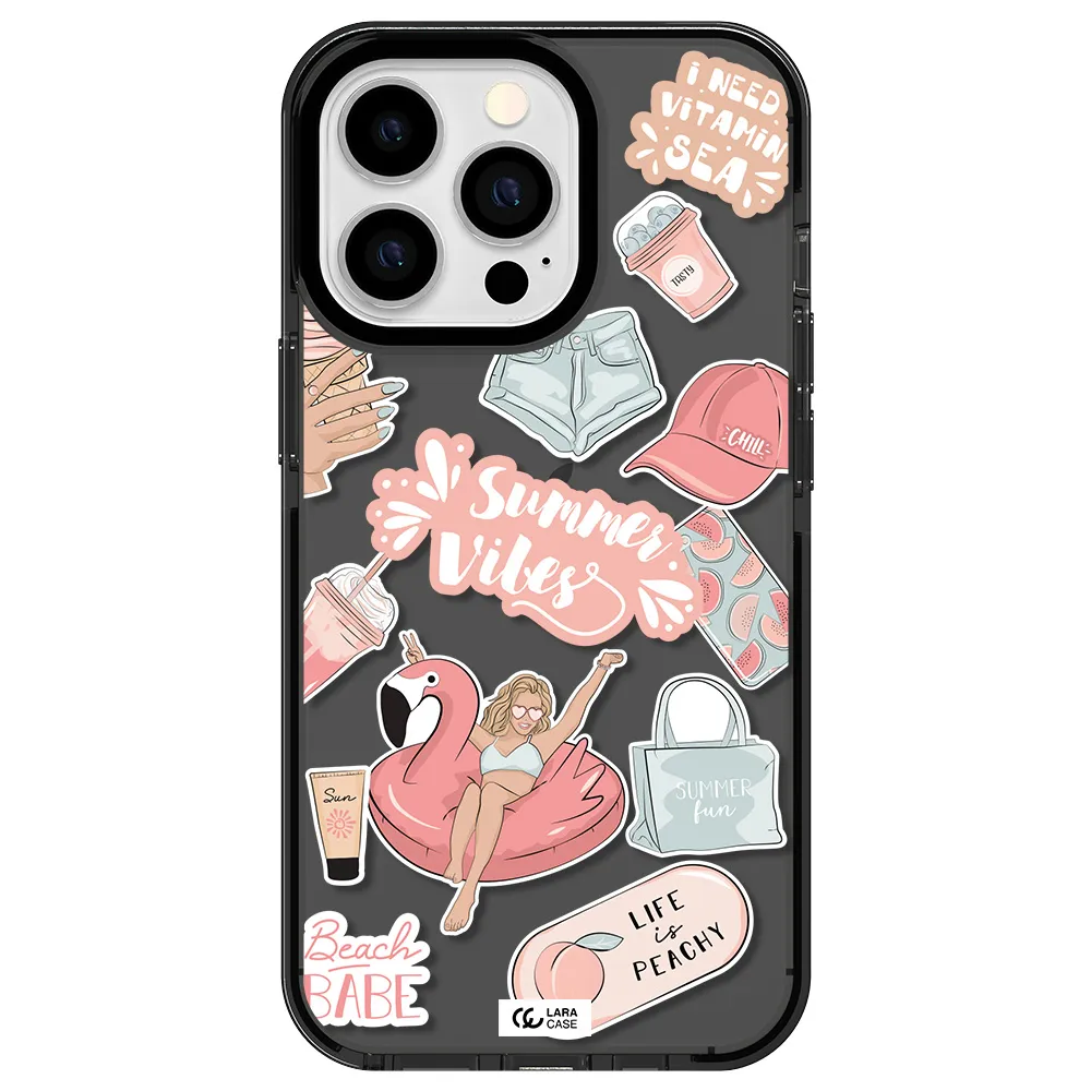 Summer Vibes Sticker Apple iPhone 13 Pro impact Smoke Black Case