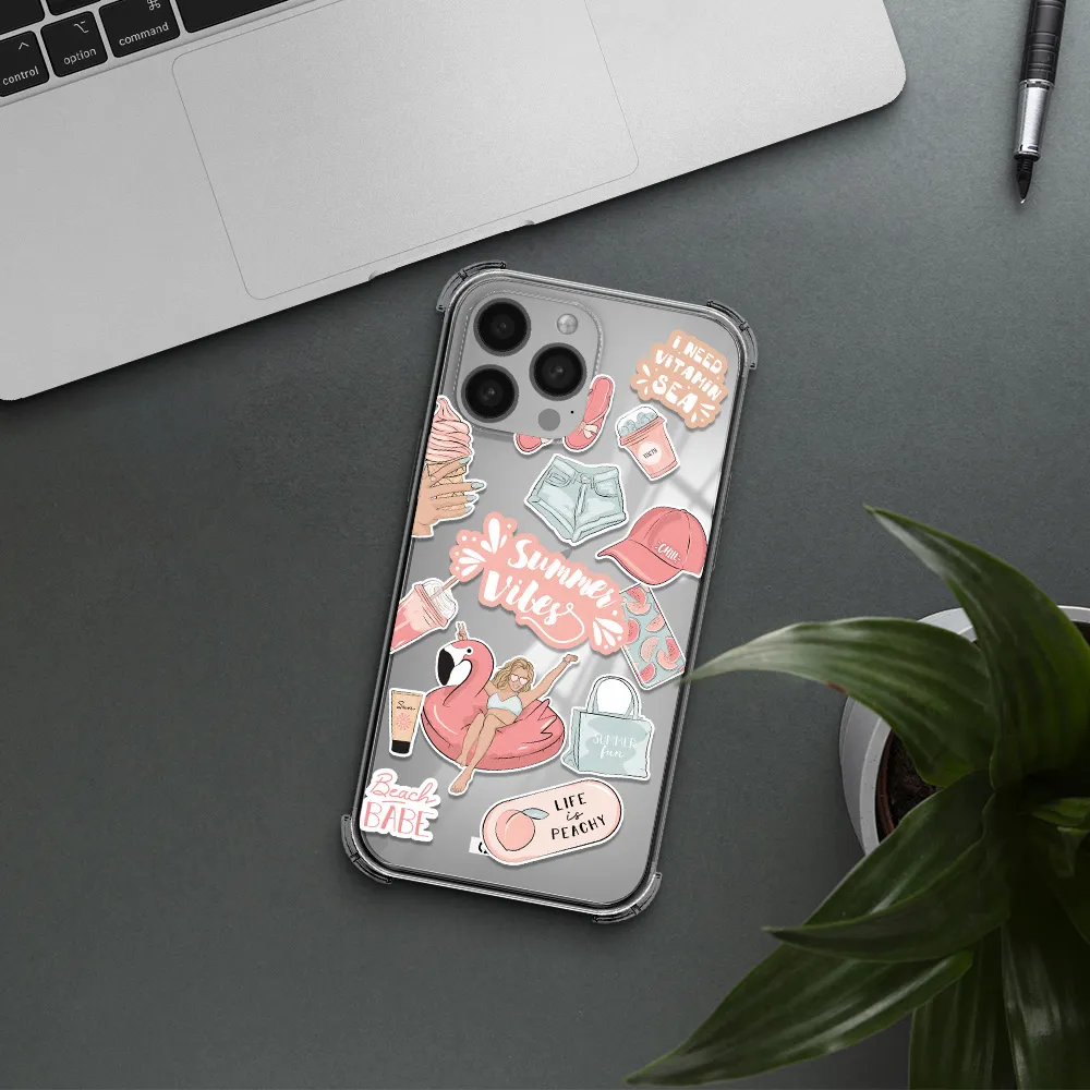 Summer Vibes Sticker Apple iPhone 13 Pro Max Clear PC Case
