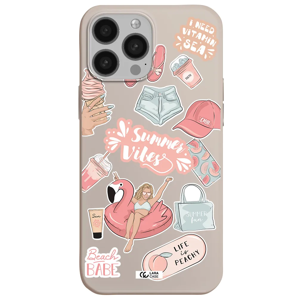 Summer Vibes Sticker Apple iPhone 13 Pro Max Silicone Stone Case