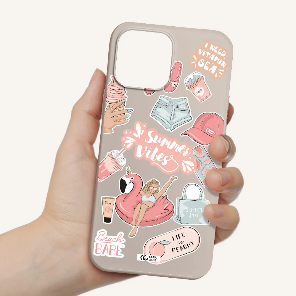 Summer Vibes Sticker Apple iPhone 13 Pro Max Silicone Stone Case