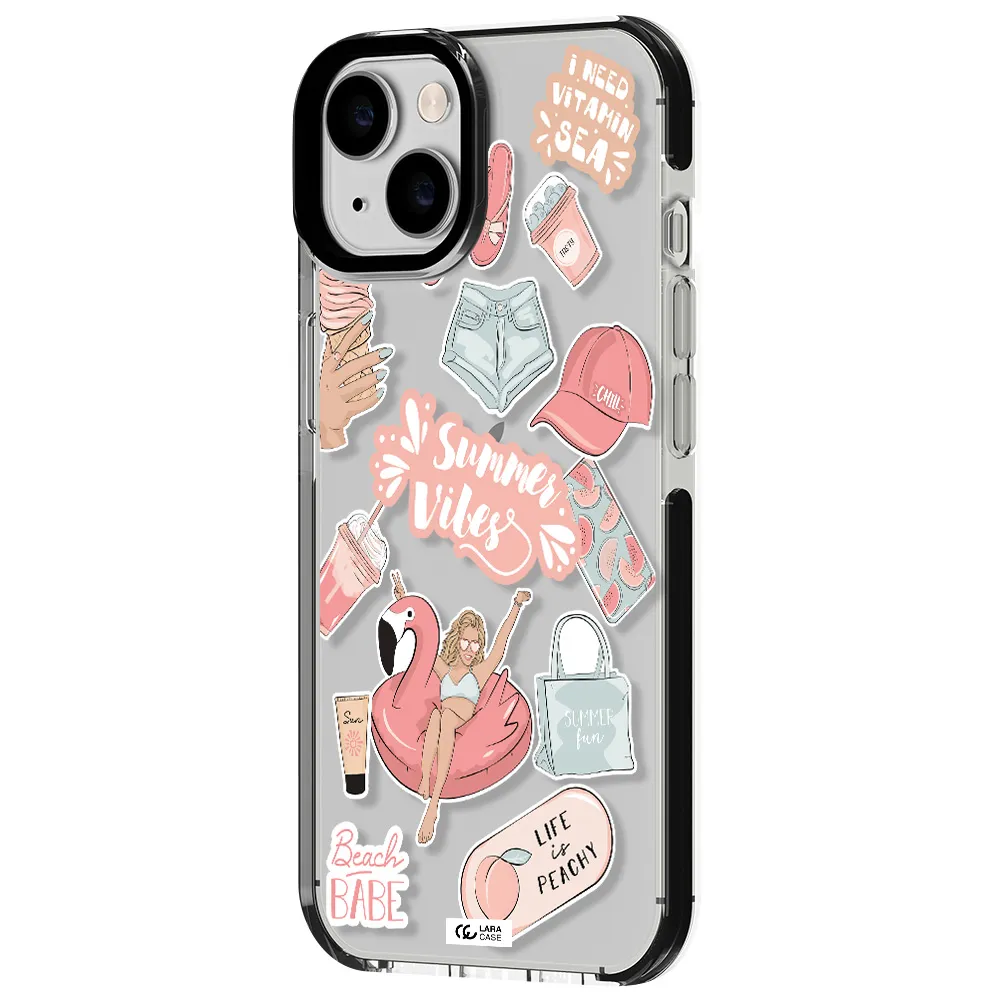 Summer Vibes Sticker Apple iPhone 14 impact black border Case