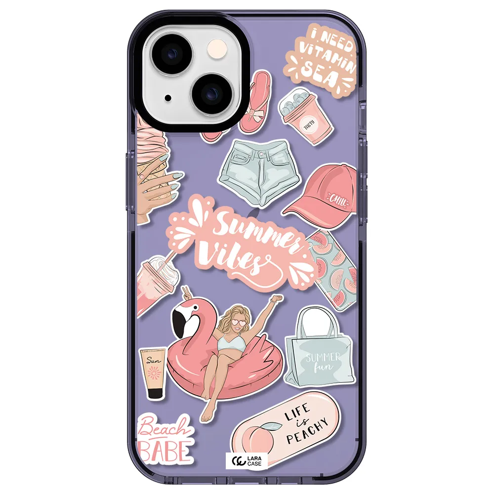 Summer Vibes Sticker Apple iPhone 14 impact Lilac Case