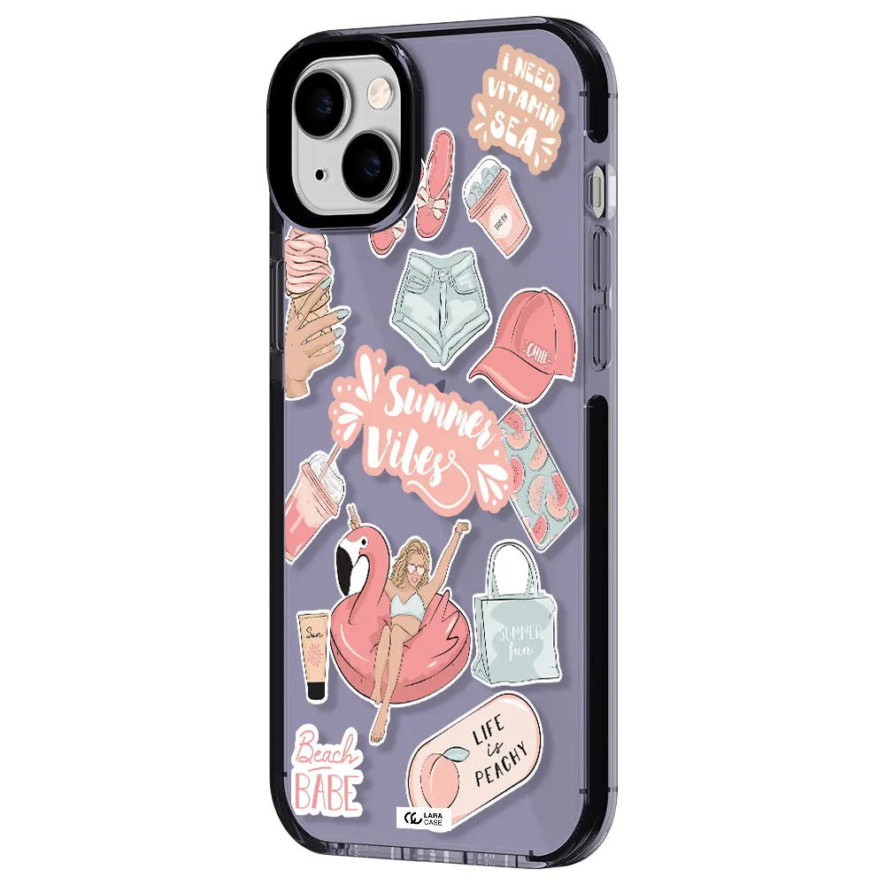 Summer Vibes Sticker Apple iPhone 14 plus impact Lilac Case