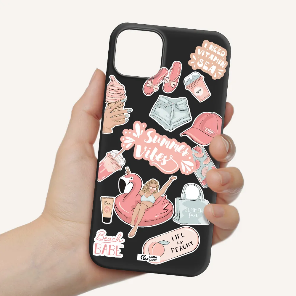 Summer Vibes Sticker Apple iPhone 14 plus Silicone black Case