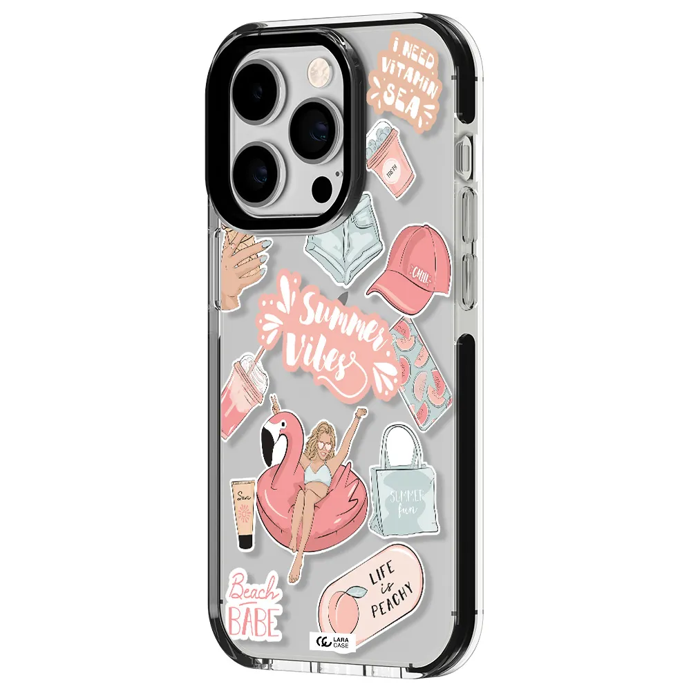 Summer Vibes Sticker Apple iPhone 14 pro impact black border Case