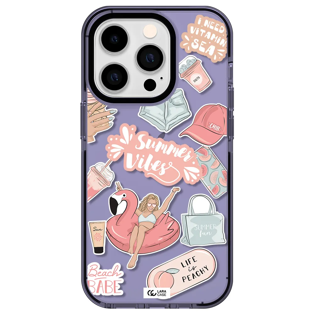Summer Vibes Sticker Apple iPhone 14 pro impact Lilac Case