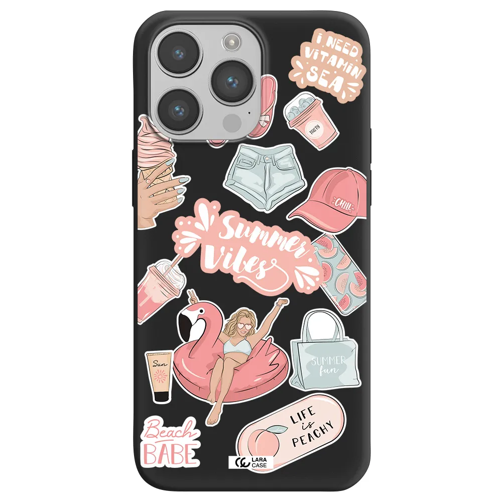 Summer Vibes Sticker Apple iPhone 14 pro max Silicone black Case