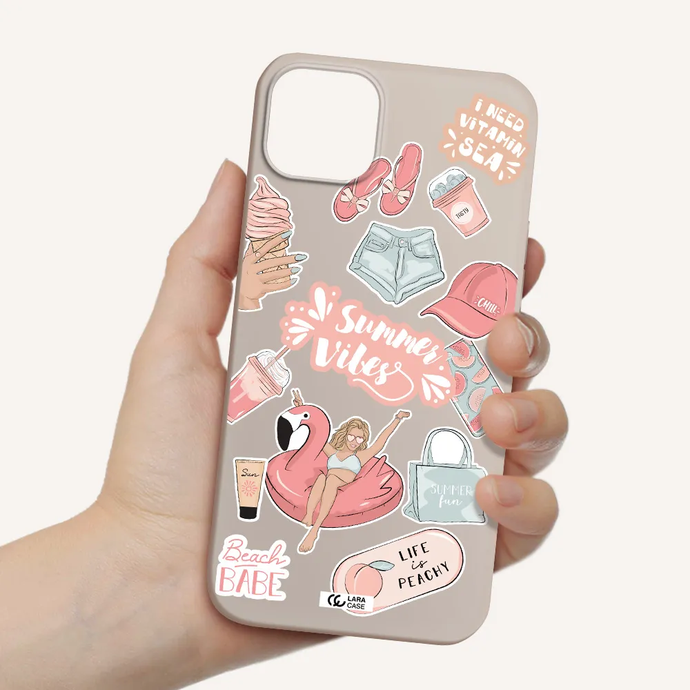 Summer Vibes Sticker Apple iPhone 14 Silicone Stone Case