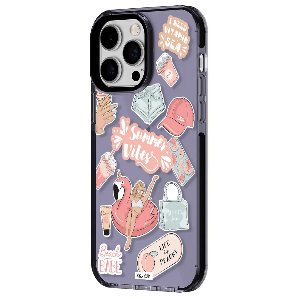 Summer Vibes Sticker Apple iPhone 15 Pro Max impact Lilac Case