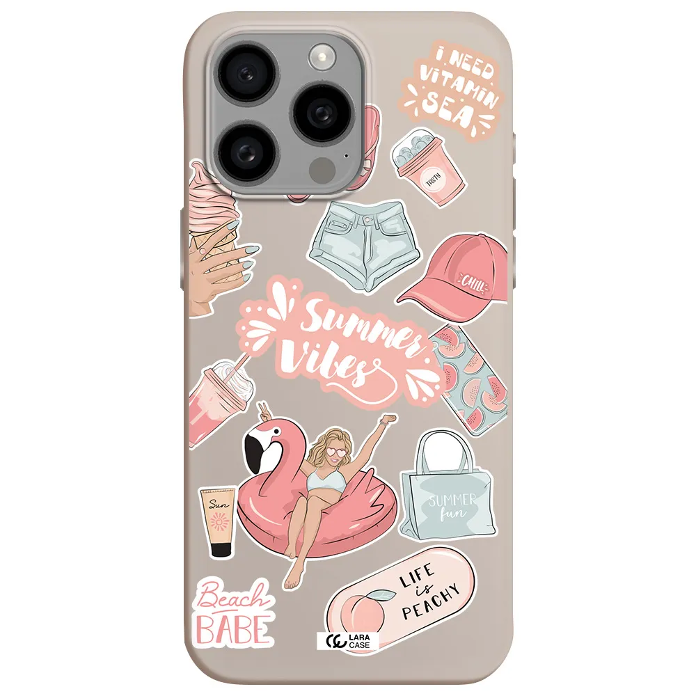 Summer Vibes Sticker Apple Iphone 15 Pro max Silicone Stone Case