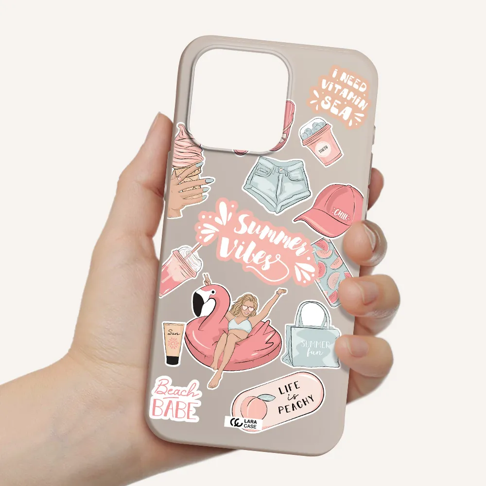 Summer Vibes Sticker Apple Iphone 15 Pro max Silicone Stone Case