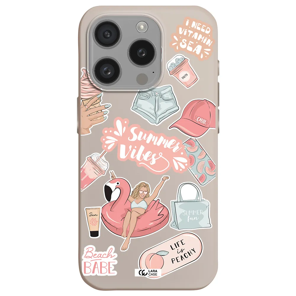Summer Vibes Sticker Apple Iphone 15 Pro Silicone Stone Case