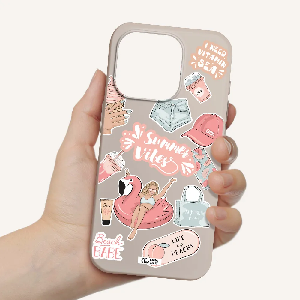 Summer Vibes Sticker Apple Iphone 15 Pro Silicone Stone Case