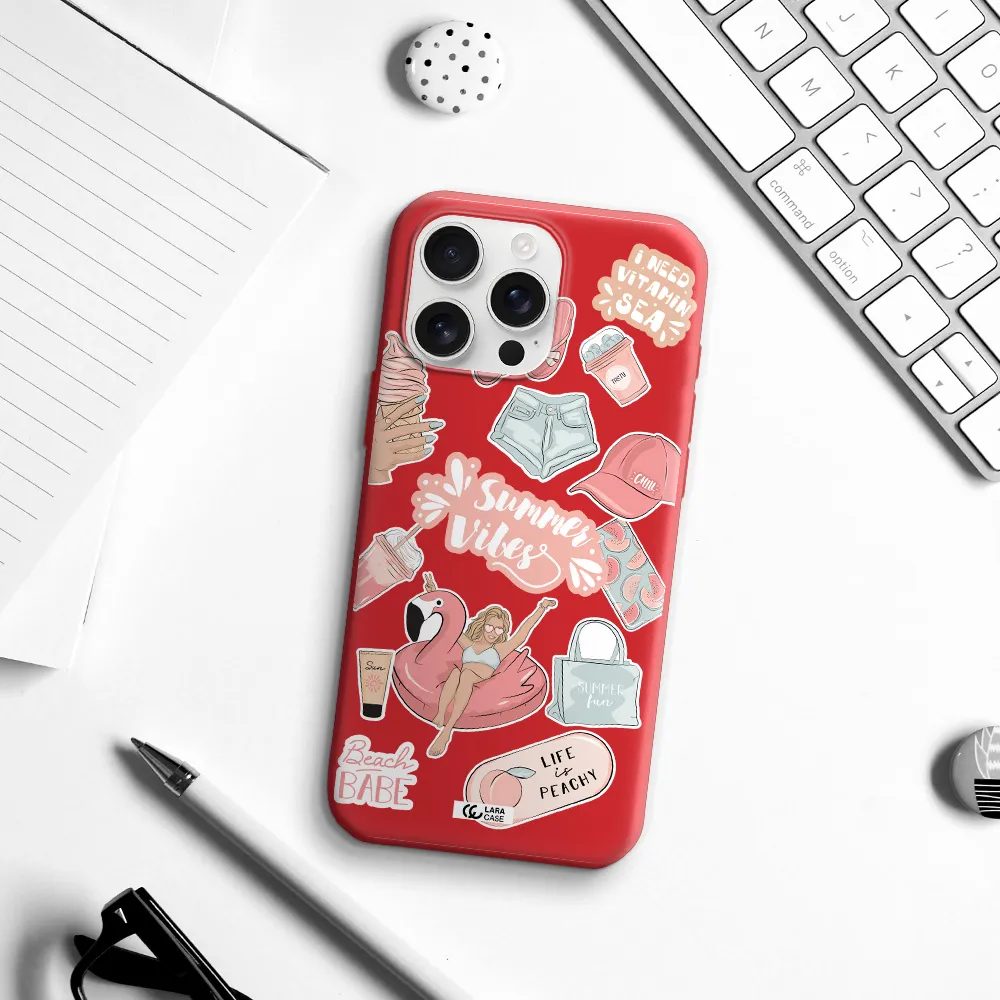 Summer Vibes Sticker Apple Iphone 16 Pro Max Silicone Stone Case